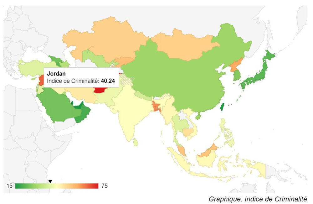 Carte Jordanie pays non dangereux