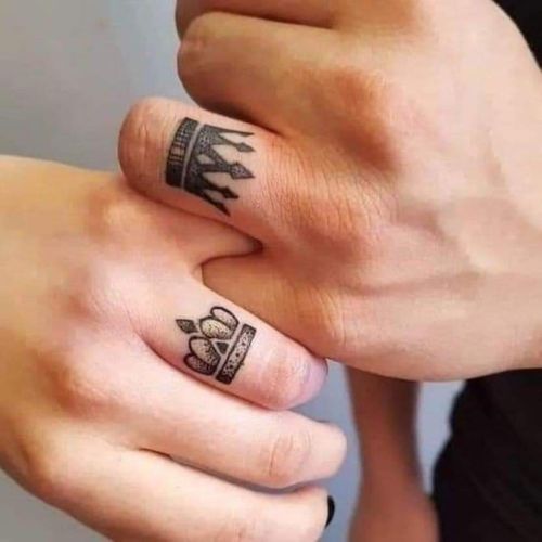 tatouage de couronne de couple