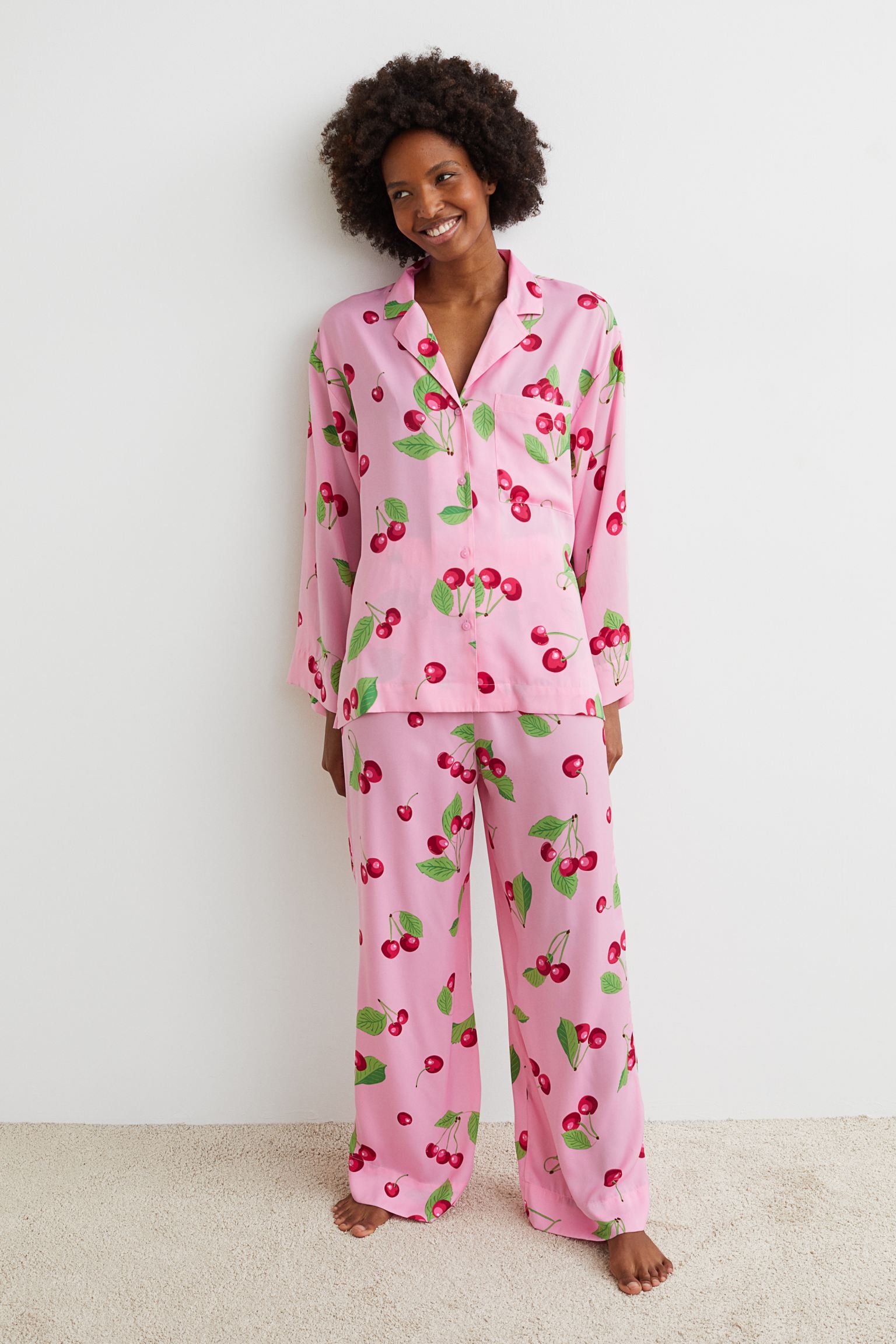 pyjama en satin imprimé