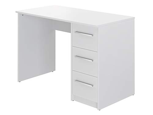 Marque Amazon - Movian Idro Bureau moderne à 3 tiroirs, 56 x 110 x 73,5 cm (Blanc)