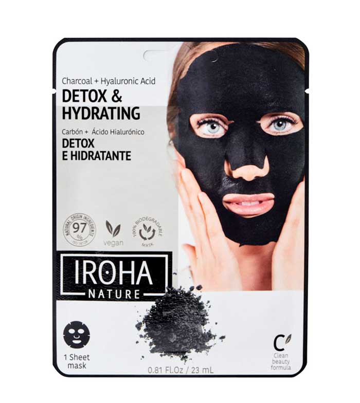 Iroha Nature - Masque Hydratant Détoxifiant au Charbon et Acide Hyaluronique