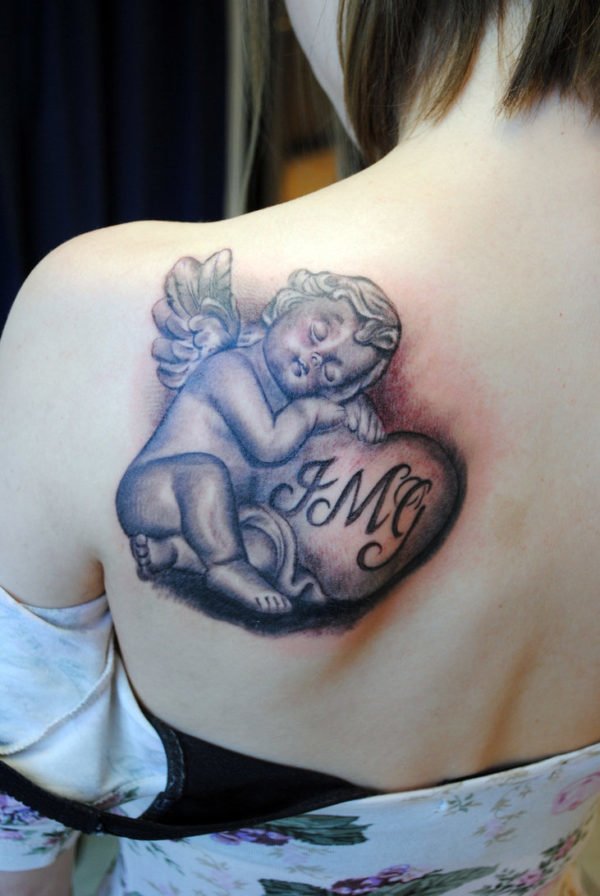 tatouages ​​- noms d'enfants - initiales - anges