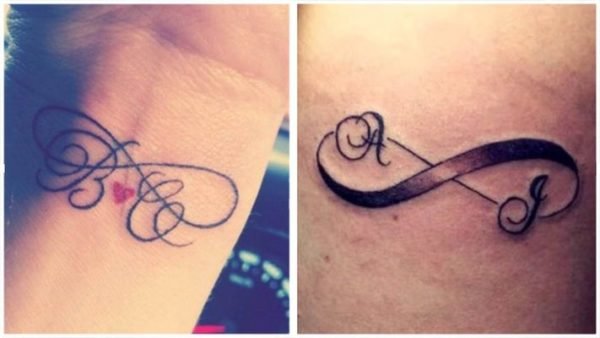 Photos de tatouage infini et significations Tatouages ​​​​initiaux et cardiaques 24