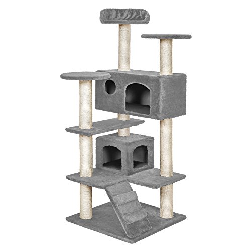 TecTake Cat Scratcher Tree for Cats Climbing Sisal Toys (Gris | Lot 400574)