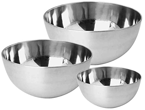3 bols en acier inoxydable mat allant au lave-vaisselle de différentes tailles