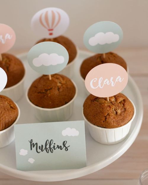 muffins décorés de noms