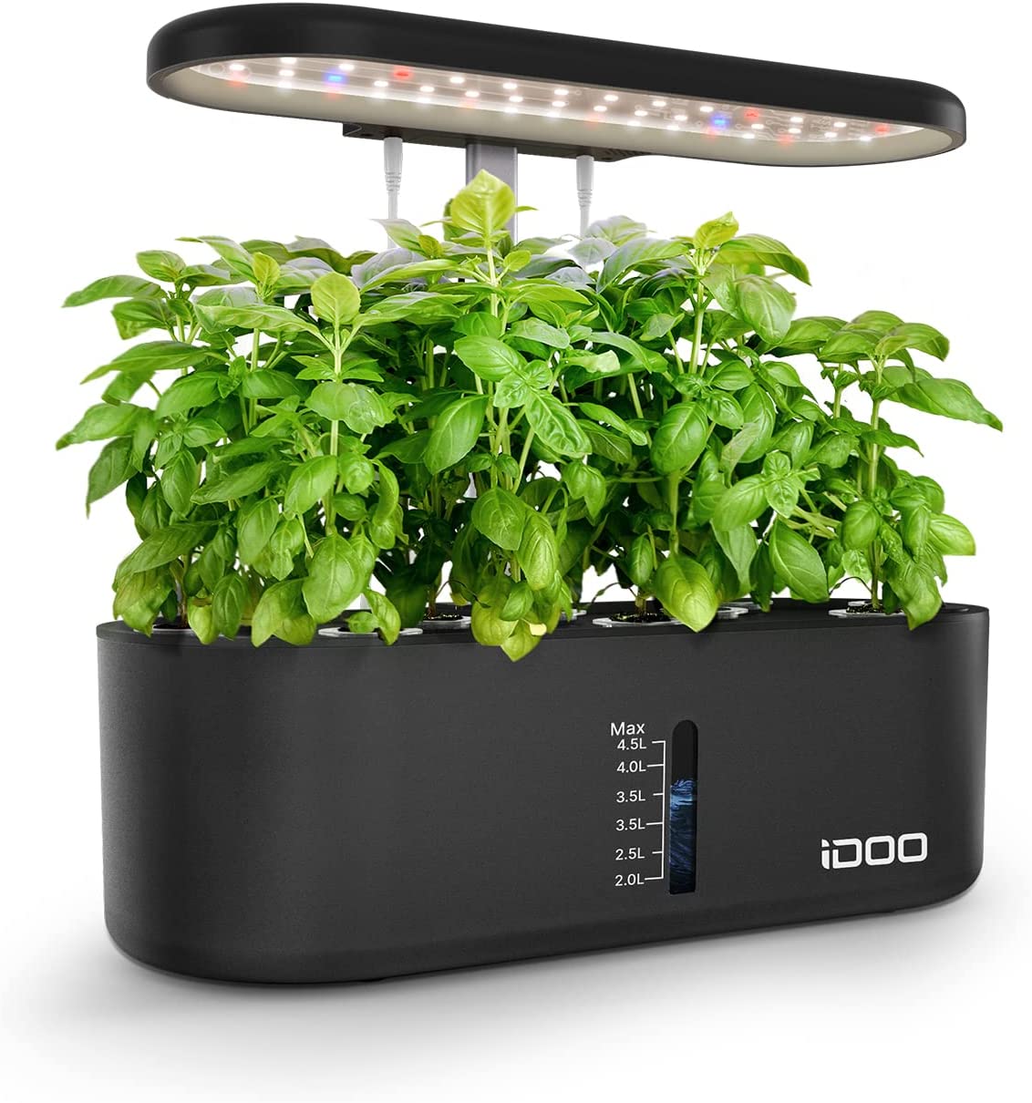 iDOO Potager d'intérieur avec minuterie automatique, jardin intelligent à 10 dosettes, lumière de croissance à LED, alarme de faible niveau d'eau, hauteur réglable, kit de germination ID-IG303