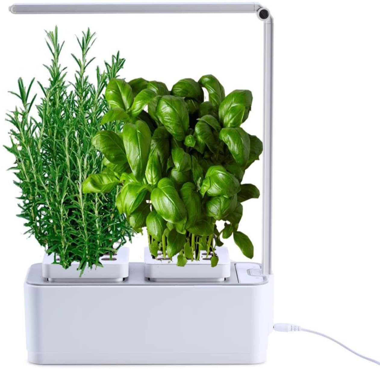 amzWOW Clizia Smart Garden Jardin potager d'intérieur, système de culture hydroponique pour la culture de plantes aromatiques et de graines - Planteur d'herbes d'intérieur avec lumières LED (Blanc)