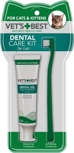 Vet's Best Dentifrice pour chats, nettoyage des dents et haleine fraîche Kit de gel de soins dentaires 140 g