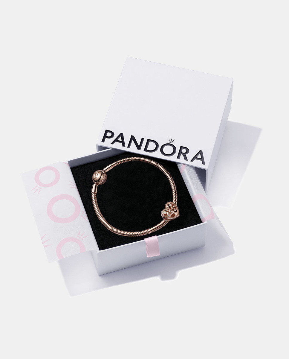 Pandora Bracelet Rose et Arbre de Vie Coeur Charm Set