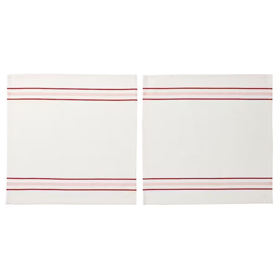 tranquille. Serviettes, blanc/rouge, 45x45 cm. Paquet de 2