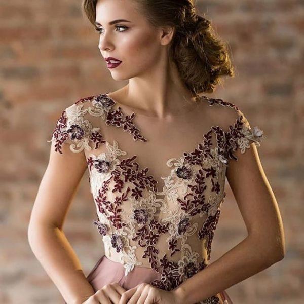 robe de mariée mariage folk motif floral instagram