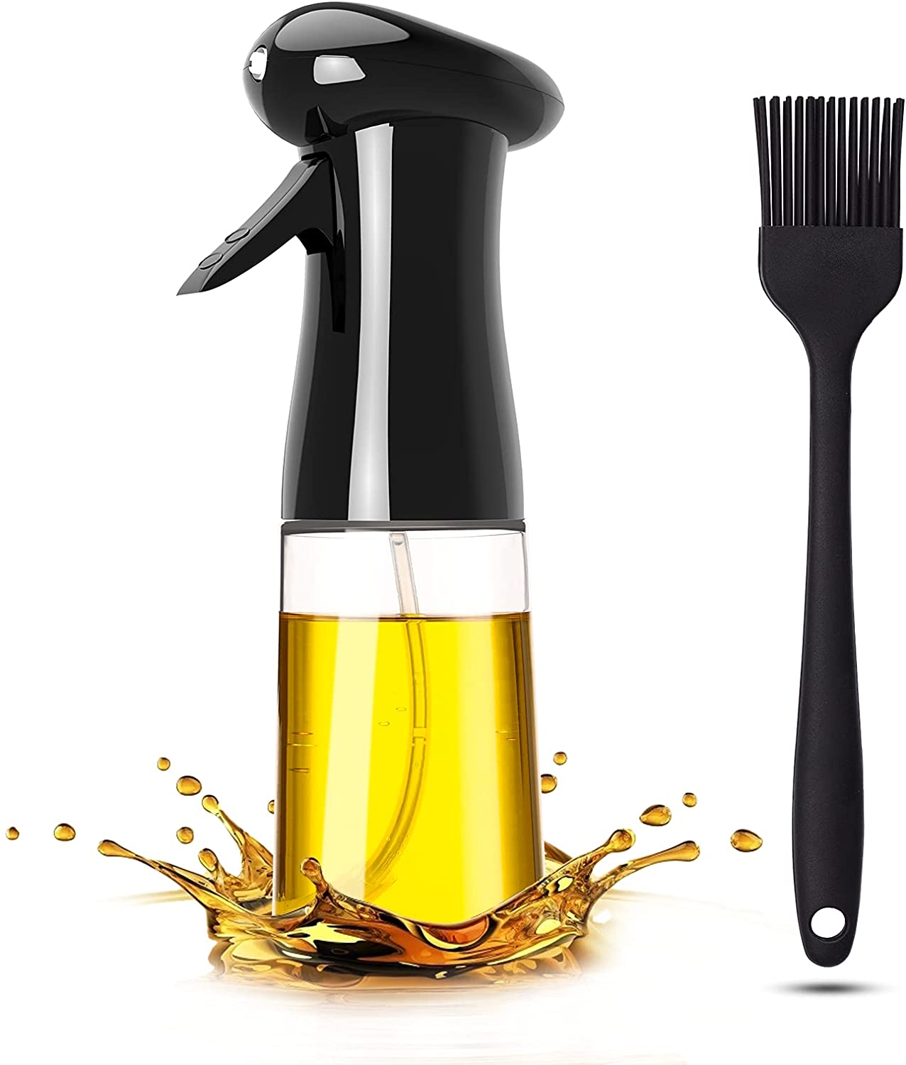 Injecteur de cuisine Pukitt 200ML Injecteur d'huile avec brosse Huile d'olive pour la cuisson, les grillades, la salade, la cuisson, la cuisson, la cuisson au four, les grillades