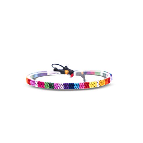 Fait de bracelets Nami Gay Pride pour hommes, femmes et Queer - Bracelet de vacances CSD LGBT Style ethnique Boho - Bijoux faits à la main - Bracelet en tissu arc-en-ciel