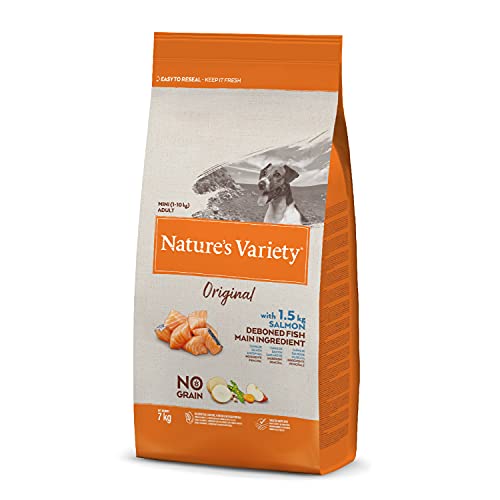 Nature's Variety Original No Grain - Mini nourriture sèche pour chien adulte avec saumon désossé 7 kg