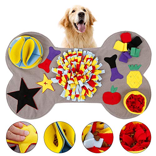 L&P chien pad en forme d'os jouet interactif lavable apprentissage saut maison formation aller chercher jeu antidérapant pad pad L