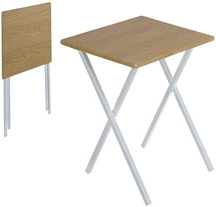 EURASIA® STORE Table pliante, structure en acier robuste, plateau carré en bois MDF, table d'appoint de cuisine - 48 x 48 x 65 cm (NORDICA)