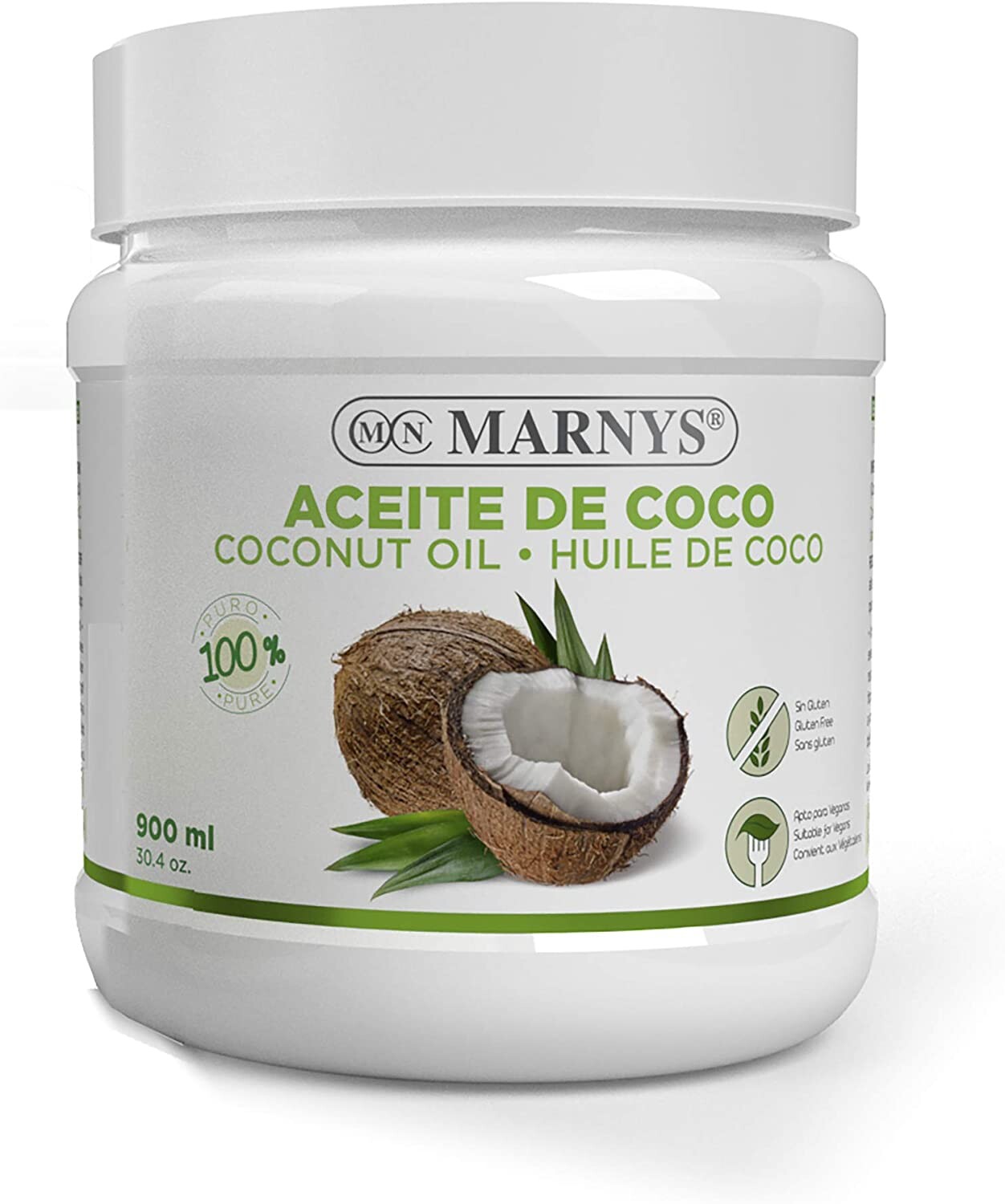 MARNYS Huile de noix de coco comestible 100 % naturelle