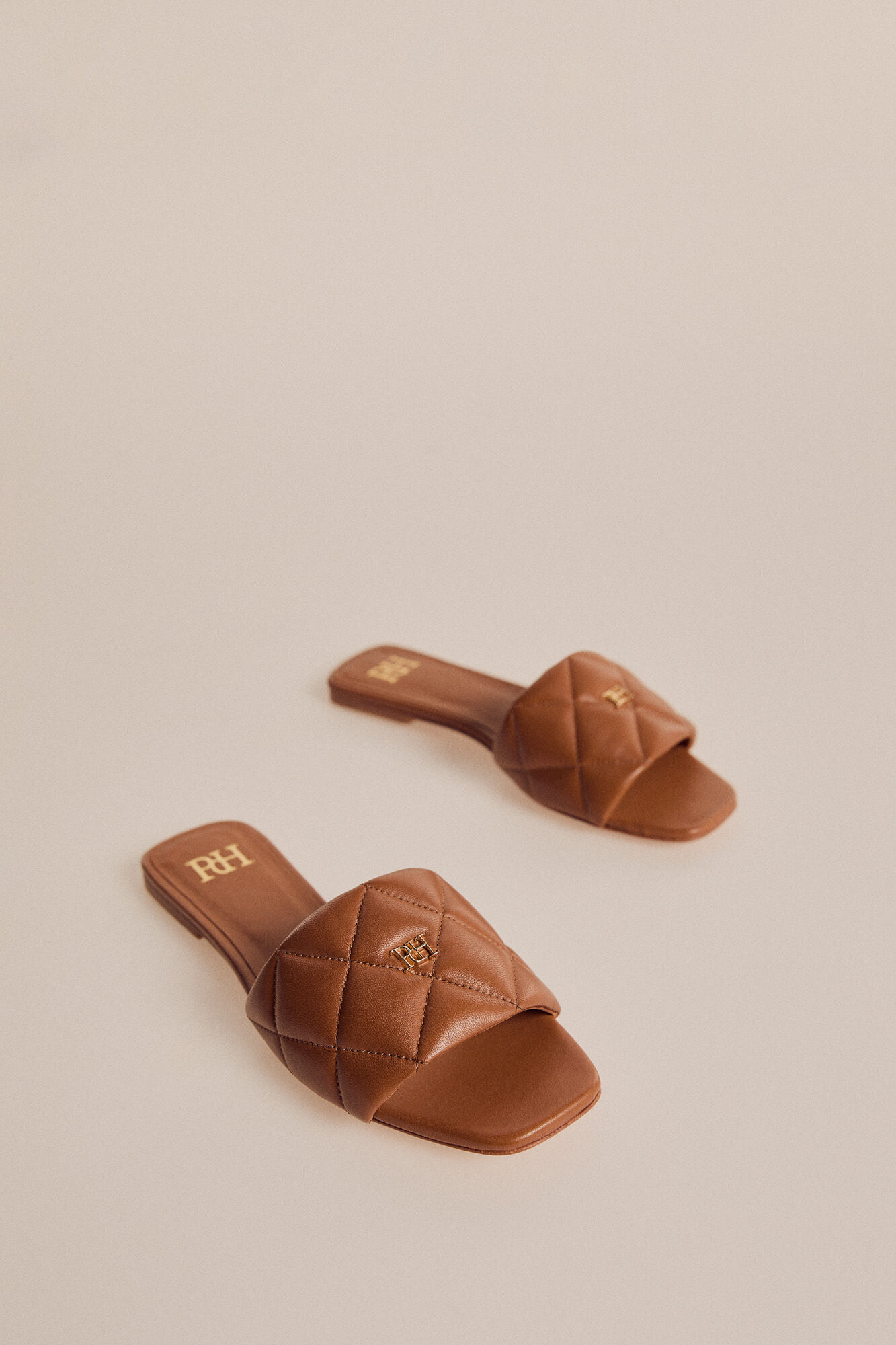 sandales matelassées en cuir nappa