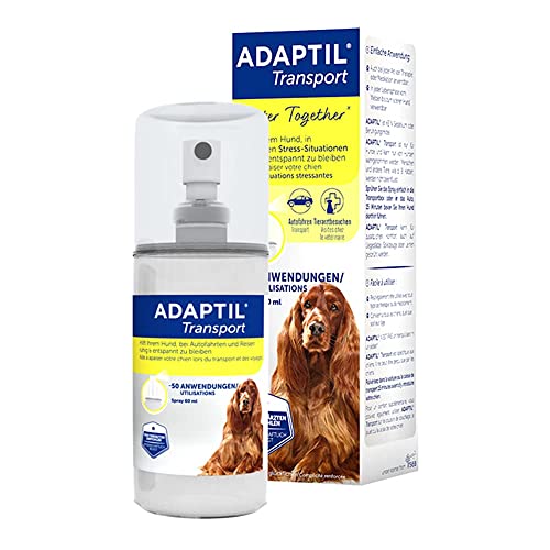 Adaptil - Aérosol calmant pour le transport ; aide les chiens à faire face aux voyages et autres défis liés au stress et à l'anxiété à court terme (60 ml)