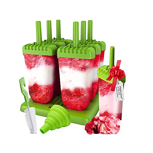 HelpCuisine® Ice Cream Pans / Popsicle Moulds - Ensemble de six sans BPA et approuvés par la FDA.  Garantie 24 mois !  (vert)