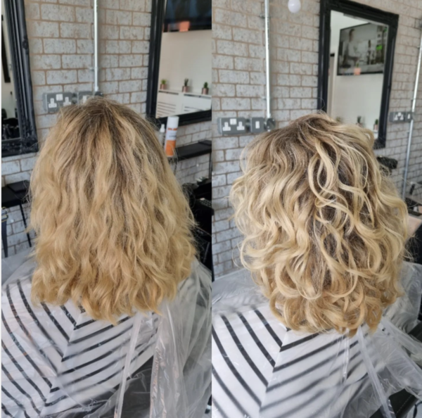 Type de cheveux bouclés : photos avant et après teinture