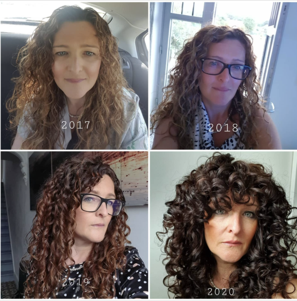 Types de cheveux bouclés : trois ans avant et après