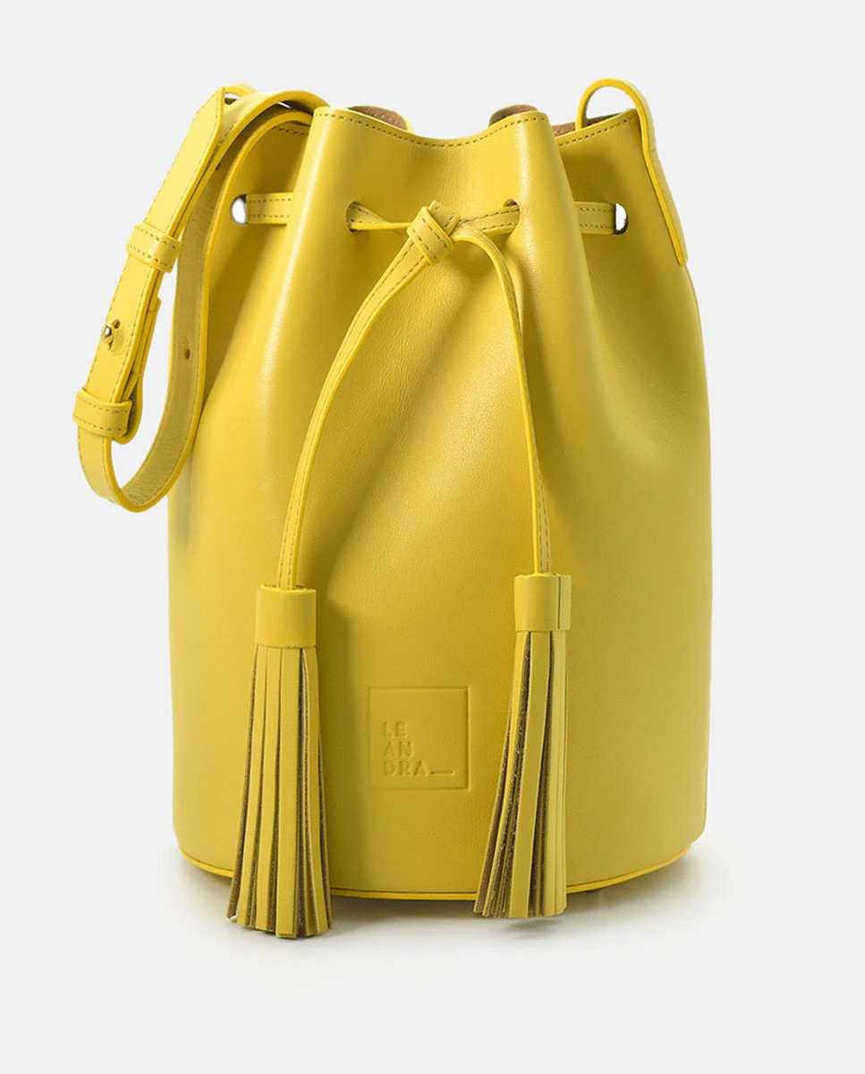 Leandra Mini sac à bandoulière en cuir jaune femme