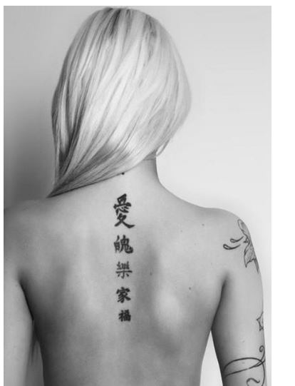 Alphabets chinois et significations des tatouages
