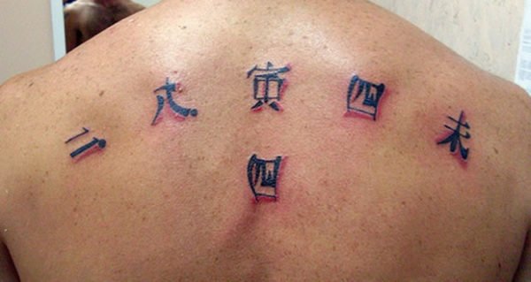 Alphabets chinois et significations des tatouages
