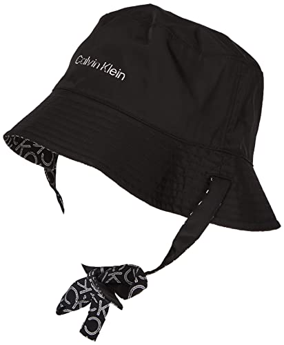 Calvin Klein TPU Brand Bucket Hat MN Chapeau bas pour femme Noir Monochrome Mix Taille unique