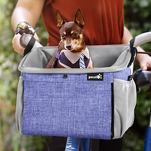 Pecute Transportin Perro sac à dos chat panier de vélo 4 en 1 pliable lavable sac de transport pour animaux de compagnie siège de voiture de sécurité pour animaux de compagnie