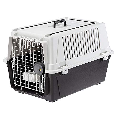 Ferplast Harnais moyen pour chien ATLAS 40 PROFESSIONAL, porte en acier plastifié, système de fermeture de sécurité, grille de ventilation, 49 x 68 xh 45,5 cm gris