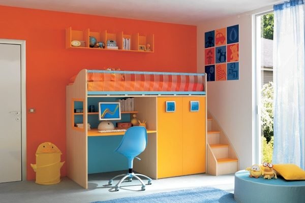 Choisissez la couleur orange pour les chambres des garçons et des filles
