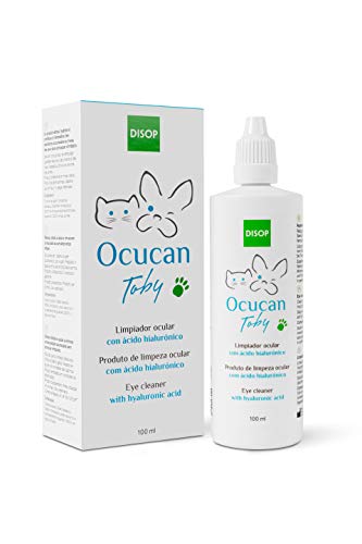 Ocucan Eye Cleanser with Hyaluronic Acid convient aux chiens et aux chats. Nettoie et hydrate les yeux, élimine les legañas ou la saleté et prévient les taches sous les yeux (100 ml)