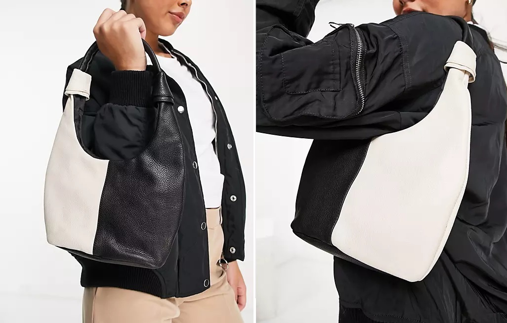 sac porté épaule en cuir color-block