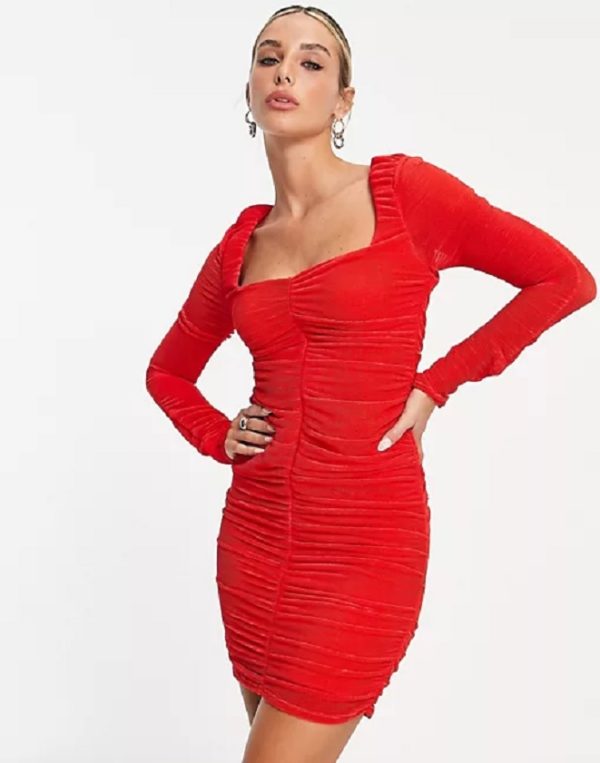 robe de soirée courte rouge d'asos 