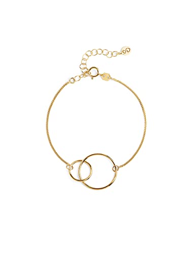 SINGULARU - Bracelet Sisters Gold - Bracelet en laiton plaqué or 18 carats. - Perles naturelles - Longueur de la chaîne 19 cm - Bijoux pour femmes - Diverses finitions