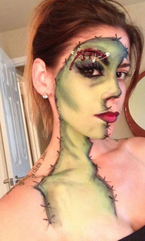 Maquillage Halloween Demi Visage Frankenstein