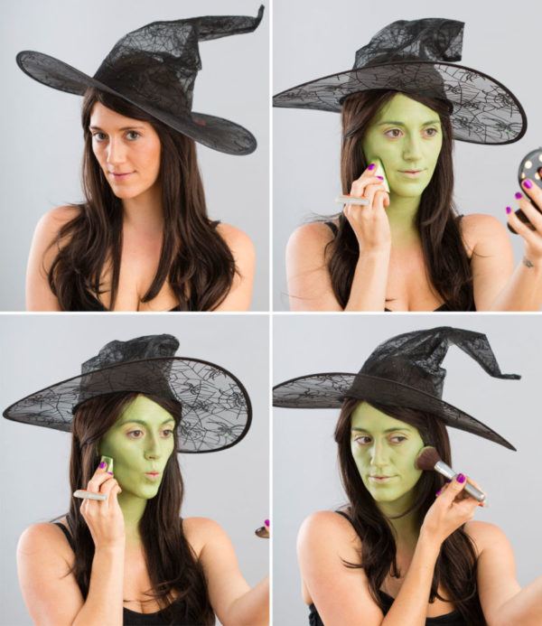 Maquillage Halloween Sorcière étape par étape Bases de l'application