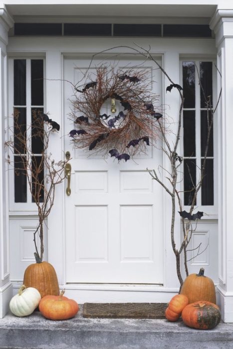 chauve-souris d'halloween de porte décorative