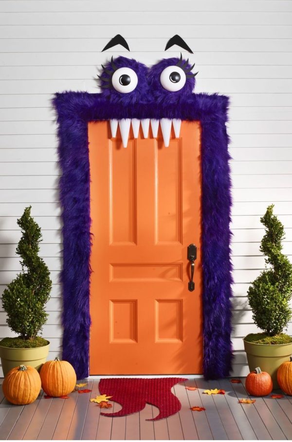 décoration de monstre de porte halloween 