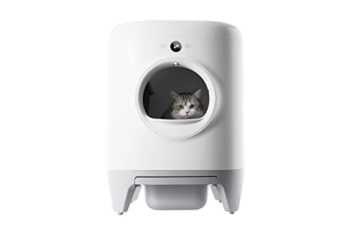 PETKIT Pura X Boîte à litière autonettoyante intelligente, XSecure/Élimination des odeurs/Contrôle des applications, Boîte à litière automatique pour plusieurs chats