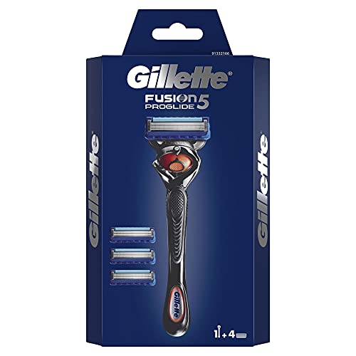 Rasoir pour homme Gillette Fusion 5 ProGlide avec lames de coupe de précision et revêtement Glide + 4 lames de rasoir