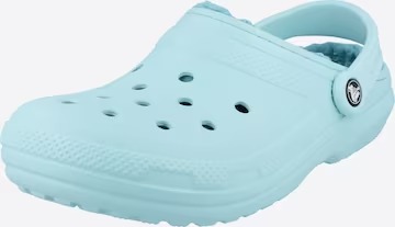 Sabots Crocs en peau lainée bleu clair