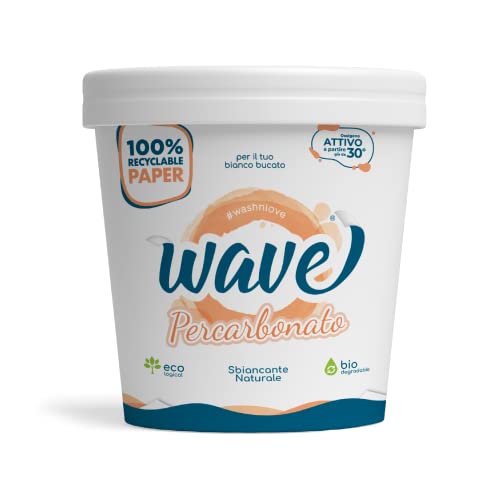 Wave Washing Percarbonate – Blanchissant Naturel – 100% SANS PLASTIQUE – 1 kg – 100 Lavages – Désinfection – Écologique – Biodégradable
