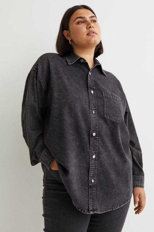 Vêtements pour femmes grasses automne et hiver chemise en jean H&M 