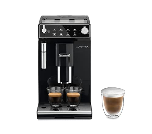 De'Longhi Perfetto Autentica - Machine à espresso et cappuccino super automatique, 2 tasses, réservoir d'eau de 1,3 L, moulin à café silencieux, système d'arrêt automatique, 1450 Watt, ETAM 29.510.B, noir