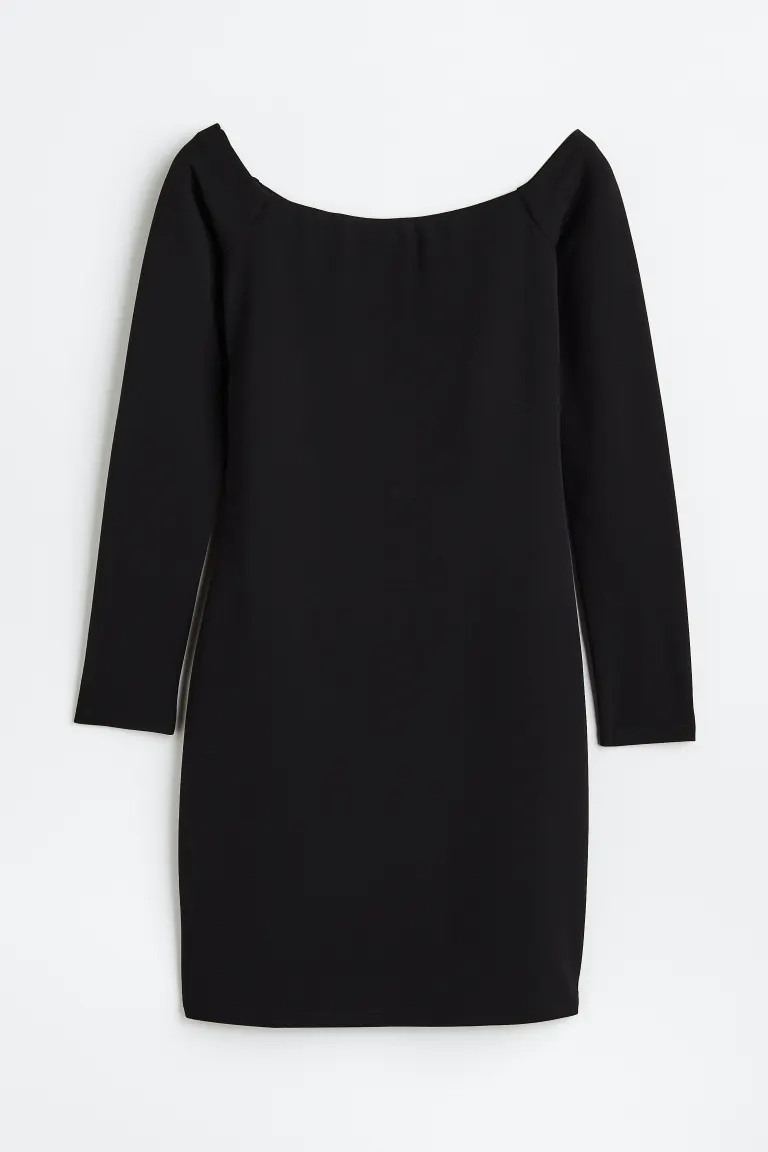 robe en maille à épaules dénudées