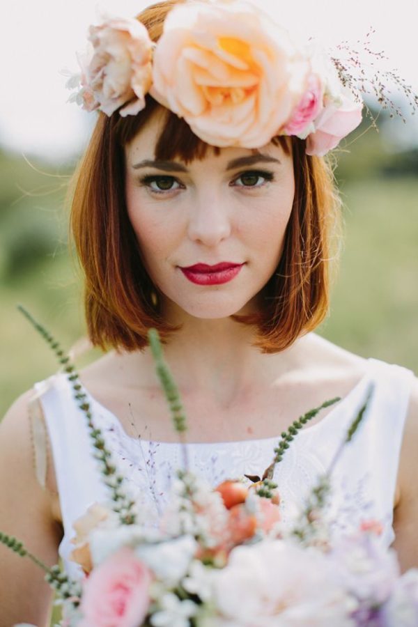 Coiffe-cheveux courts-fleurs